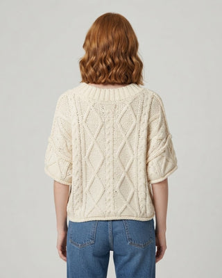 Margot Cable Knit Short Sleeve / Cream