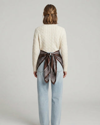 Waist Belt Silk Scarf / Espresso