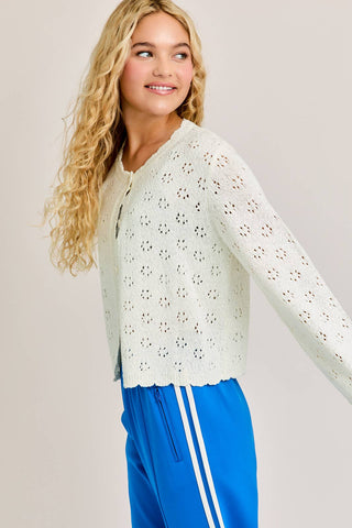 SCALLOP EDGE SWEATER CARDIGAN