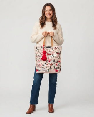 Christmas Village Tote / Pink