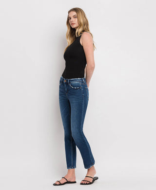 Mid Rise Ankle Slim Straight Jeans / Wax Plant