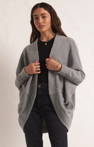 Commuter Fleece Cardigan Heather Grey