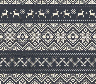 Organic Baby & Kids Long Sleeve Jammies - Fairisle / Navy