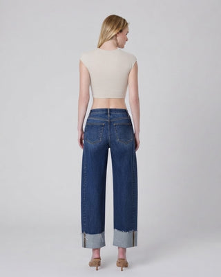 Manchester Super High Rise Barrel Cuffed Jean / Medium Wash