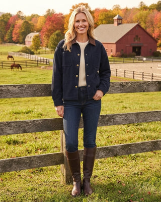 Brenna Utility Jacket / Navy & Brown