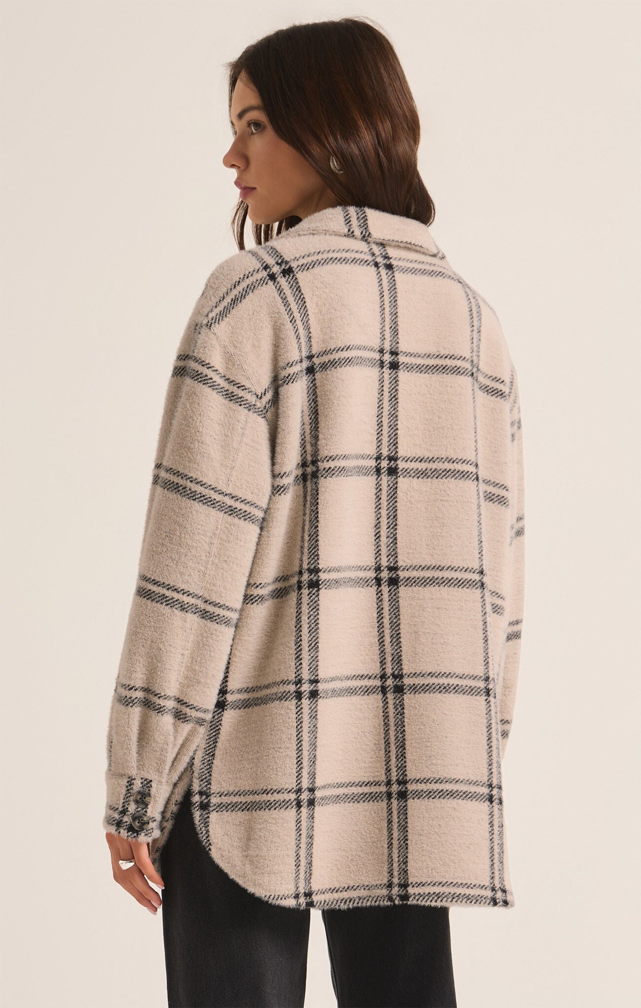 Plaid Tucker Jacket / Crystal Grey