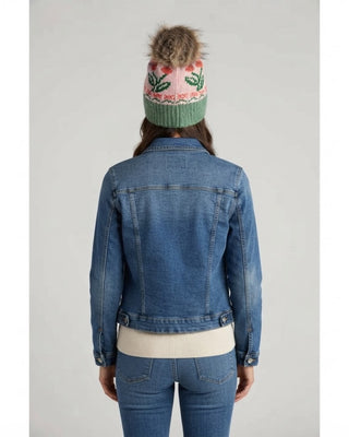 Lt. Pink Cherry Pattern Pom Hat