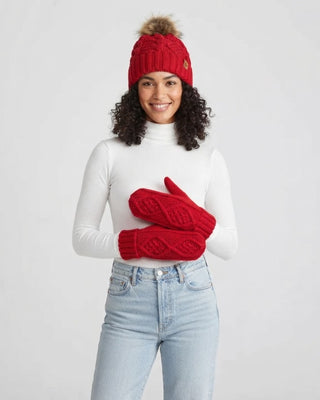 Red Cable Knit Mittens