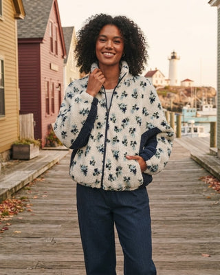 Felicity Fleece Colorblock Jacket / Navy