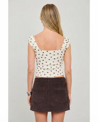 Maura Polka Dot Top / Ivory
