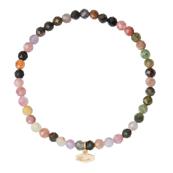Load image into Gallery viewer, SP006 Stone Stacking Bracelet Tourmaline Gold
