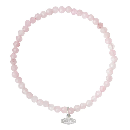 Load image into Gallery viewer, SP003 Stone Stacking Bracelet Rose Quartz Silver
