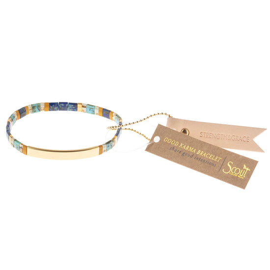 GK001 Good Karma Bracelet Indigo Gold