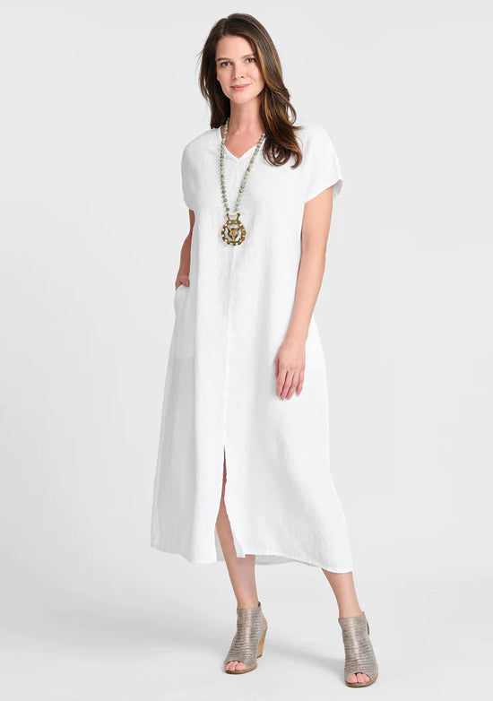 Load image into Gallery viewer, Yara Linen Dress White
