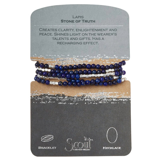 Load image into Gallery viewer, SW045 Wrap Bracelet Necklace Lapis
