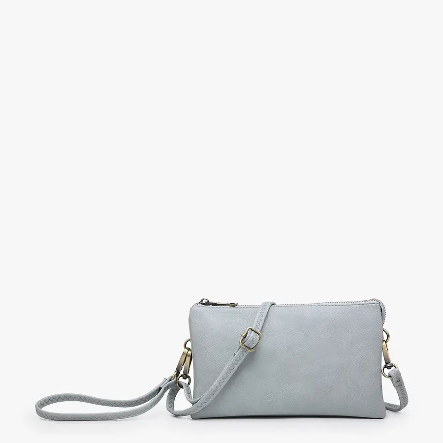 Riley Crossbody Wristlet Grey Teal