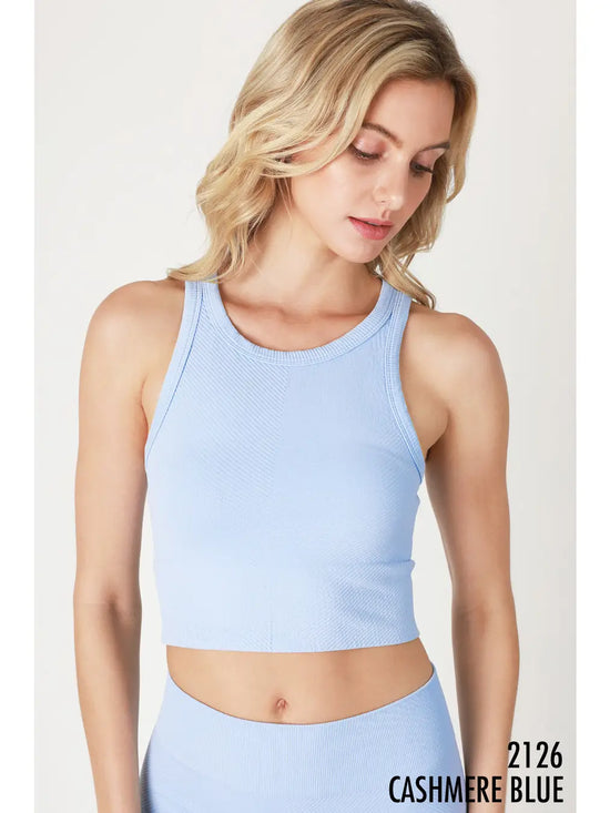 Load image into Gallery viewer, Chevron High Neck Crop Top
