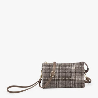 Riley Crossbody Wristlet Plaid Brown/Tan
