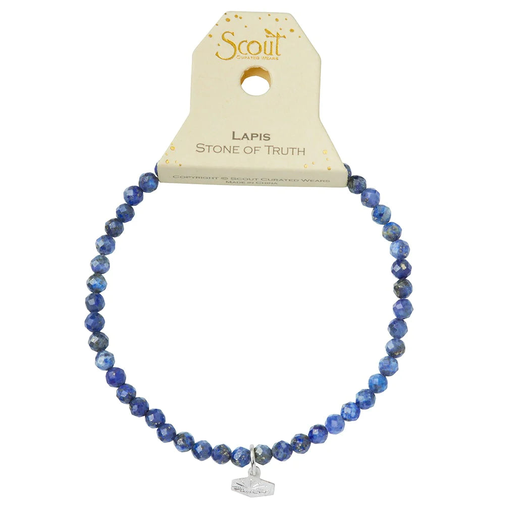 Load image into Gallery viewer, SP001 Stone Stacking Bracelet Lapis Silver
