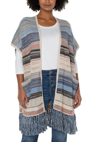 Sleeveless Cardigan with Fringe