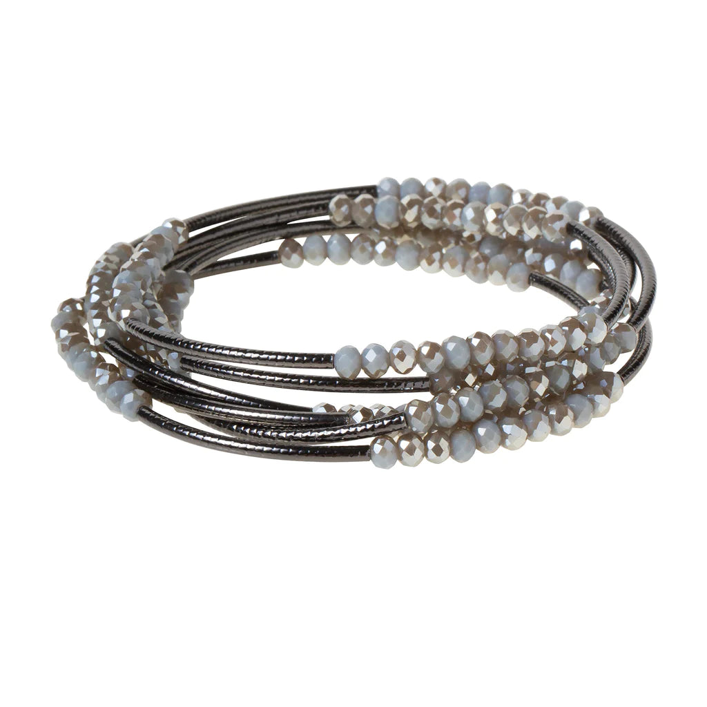 BR024 Wrap Bracelet / Necklace Night / Black