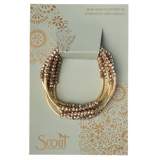 BR031 Wrap Bracelet / Necklace Oyster / Gold
