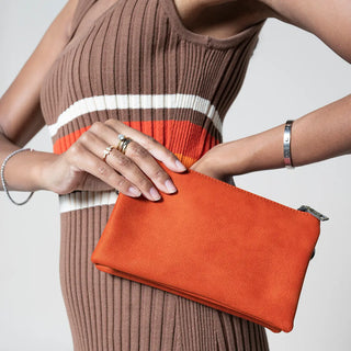 Riley Crossbody Wristlet Nubuck Mustard