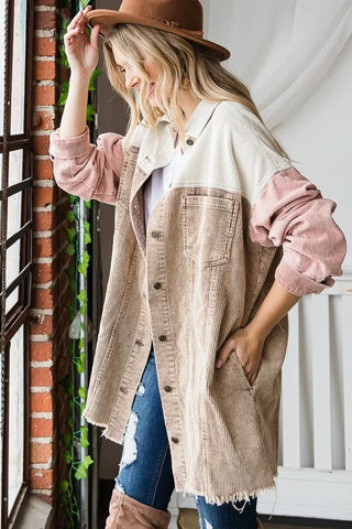 Colorblock Corduroy Jacket