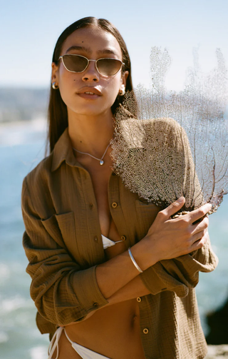 Catwalk Polarized Sunglasses / Silver Brown Gradient