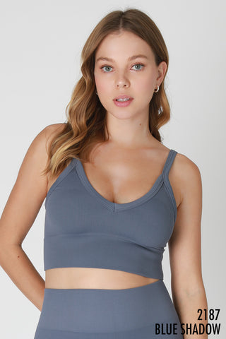 Ribbed V-Neck Bra Top