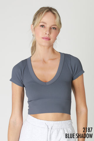 V-Neck Crop Tee