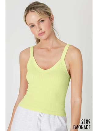 Deep V-Neck Ribbed Top