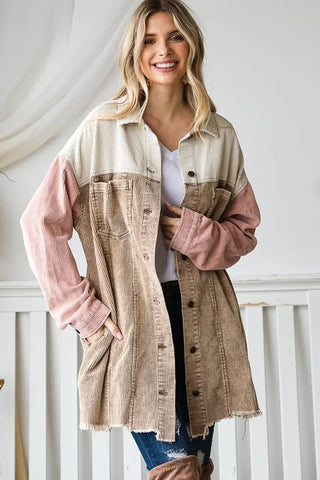 Colorblock Corduroy Jacket