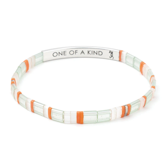 GK025 Good Karma Bracelet Mist / Salmon / Silver