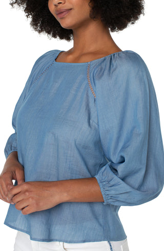 Puff Sleeve Square Neck Top