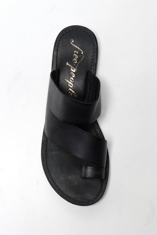 Abilene Toe Loop Sandal / Washed Black