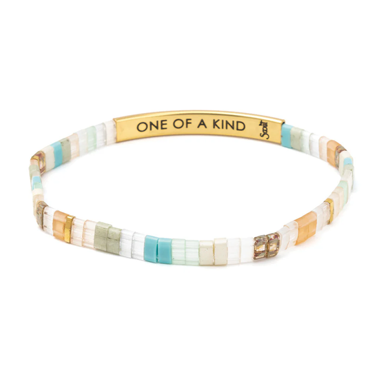 GK024 Good Karma Bracelet Mint / Peach / Gold