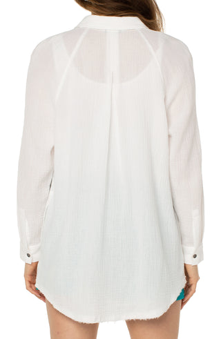 Button Front Raglan Shacket