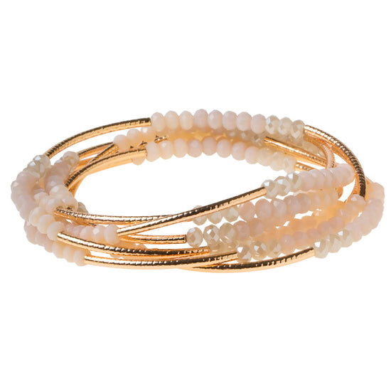 BR011 Wrap Bracelet / Necklace Ivory Combo Gold