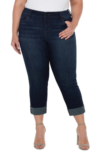 Charlie Crop Wide Rolled Cuff Jeans