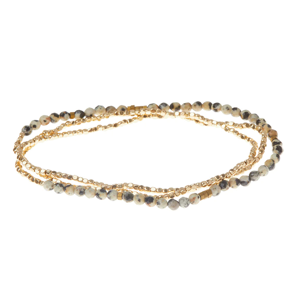 SD024 Delicate Bracelet Necklace Dalmatian Jasper