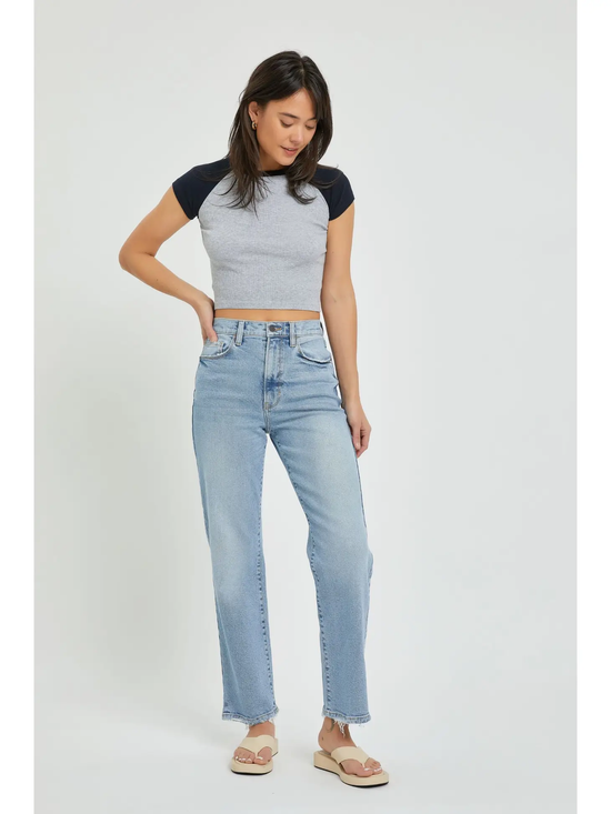 Super High Rise Dad Jean with Mini Slit