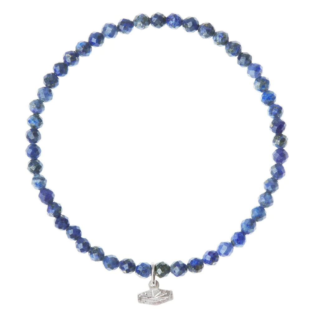 Load image into Gallery viewer, SP001 Stone Stacking Bracelet Lapis Silver
