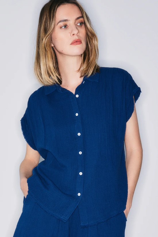 Jayla Cotton Gauze Shirt / Batik Blue