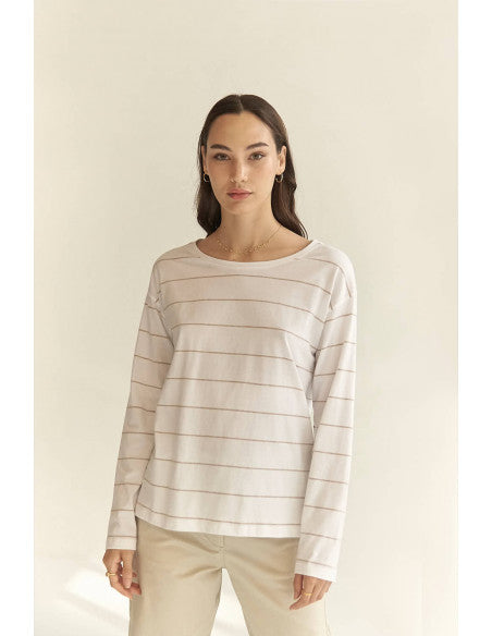 Basieco Tan Stripe LS