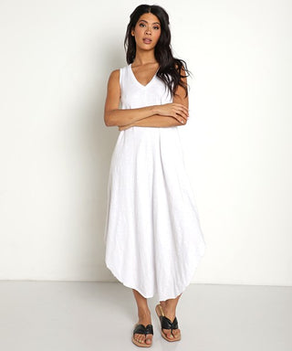 Reverie Slub Dress White