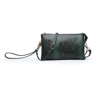 Riley Crossbody Wallet Python Hunter Green