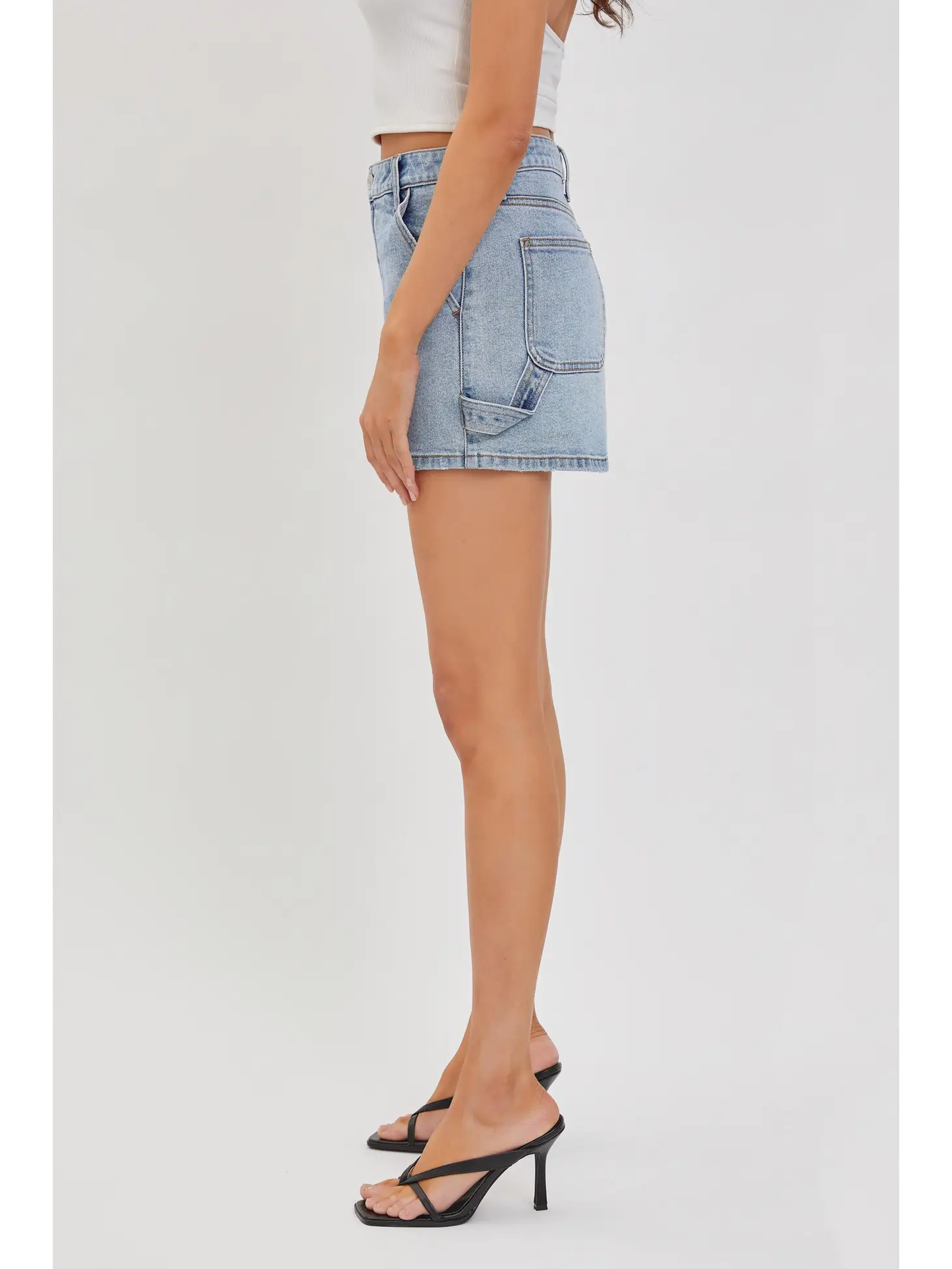 Mid Waisted Mini Skirt with Cargo Detail