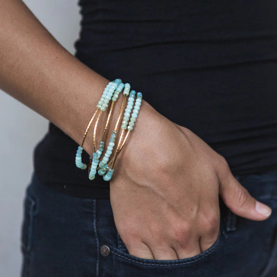 BR037 Wrap Bracelet / Necklace Seabreeze / Silver