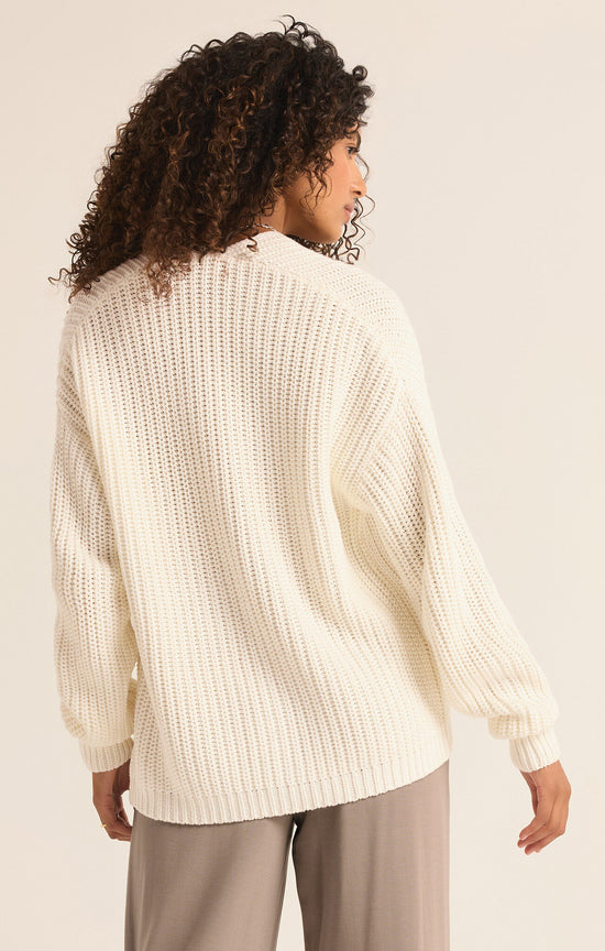 Sutton Rib Cardigan / Sea Salt